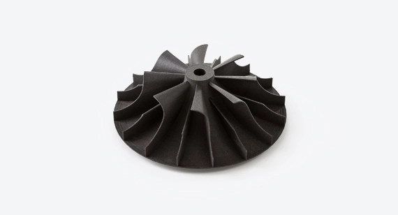 nylon 3d printed automotive fan part produced by protolabs
